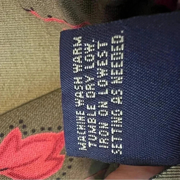 Laura Scot dark olive knee long floral print size large - Picture 4 of 4